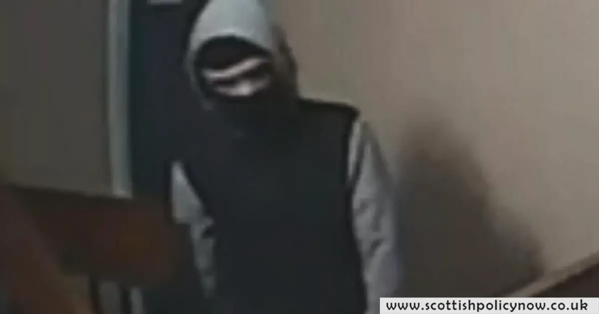 Shocked Mother Notices Masked Stranger with Crowbar Lurking Outside Scottish Apartment